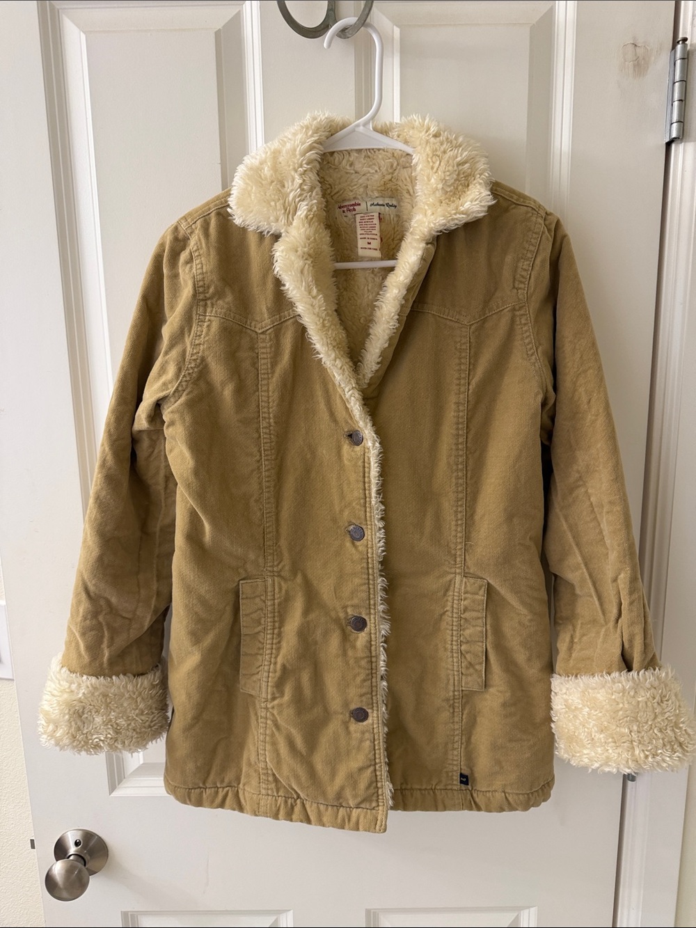 Abercrombie & Fitch Tan Sherpa Jacket